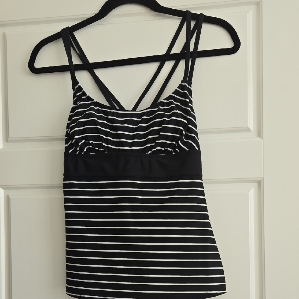 Tropical Escape Black and White Bikini with Ruched Bust
